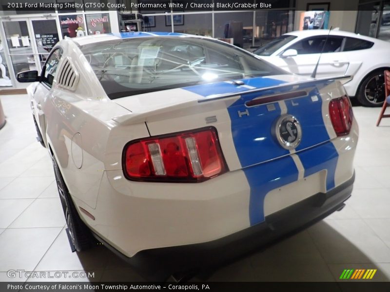 Performance White / Charcoal Black/Grabber Blue 2011 Ford Mustang Shelby GT500 Coupe