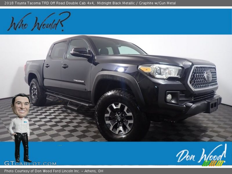 Midnight Black Metallic / Graphite w/Gun Metal 2018 Toyota Tacoma TRD Off Road Double Cab 4x4