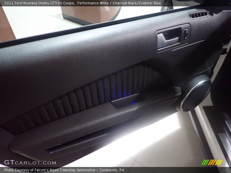Performance White / Charcoal Black/Grabber Blue 2011 Ford Mustang Shelby GT500 Coupe
