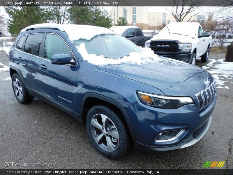 Slate Blue Pearl / Ski Gray/Black 2021 Jeep Cherokee Limited 4x4