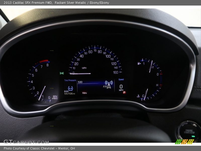 Radiant Silver Metallic / Ebony/Ebony 2013 Cadillac SRX Premium FWD
