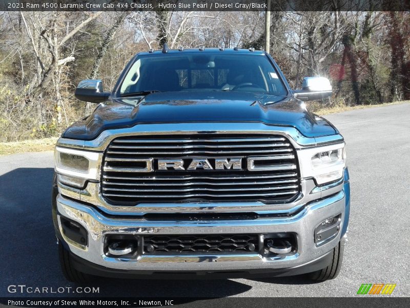 Hydro Blue Pearl / Diesel Gray/Black 2021 Ram 4500 Laramie Crew Cab 4x4 Chassis