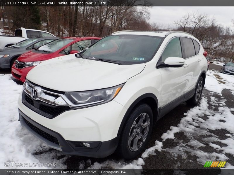 White Diamond Pearl / Black 2018 Honda CR-V EX-L AWD