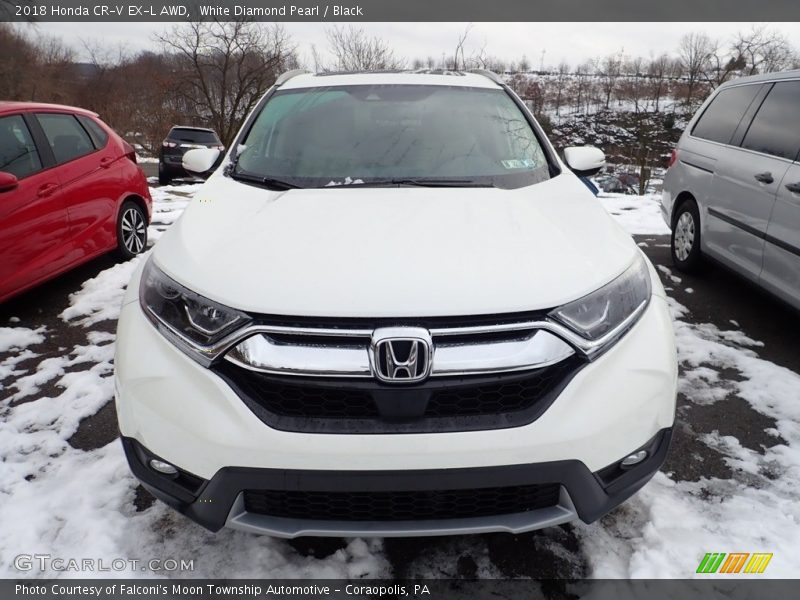 White Diamond Pearl / Black 2018 Honda CR-V EX-L AWD