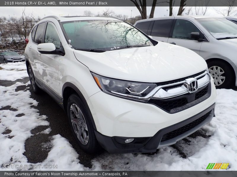 White Diamond Pearl / Black 2018 Honda CR-V EX-L AWD