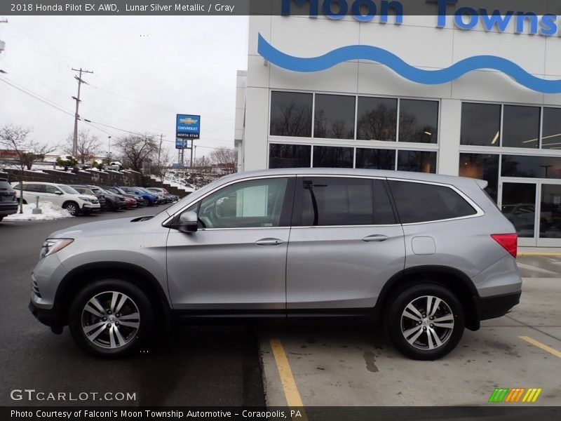 Lunar Silver Metallic / Gray 2018 Honda Pilot EX AWD