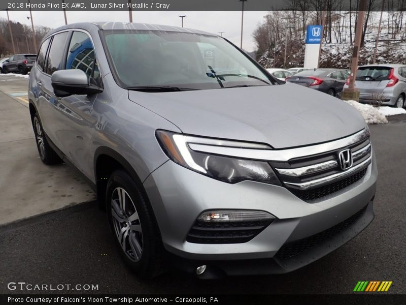 Lunar Silver Metallic / Gray 2018 Honda Pilot EX AWD