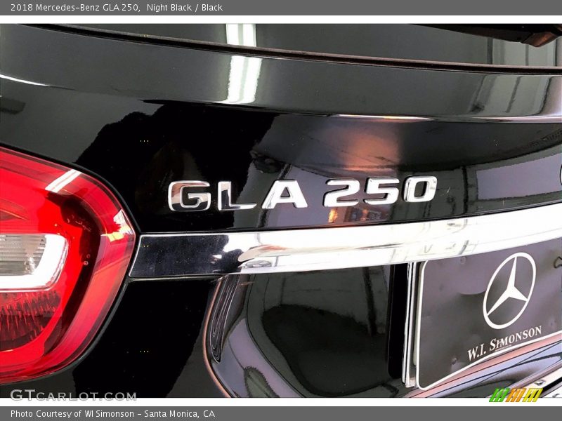 Night Black / Black 2018 Mercedes-Benz GLA 250