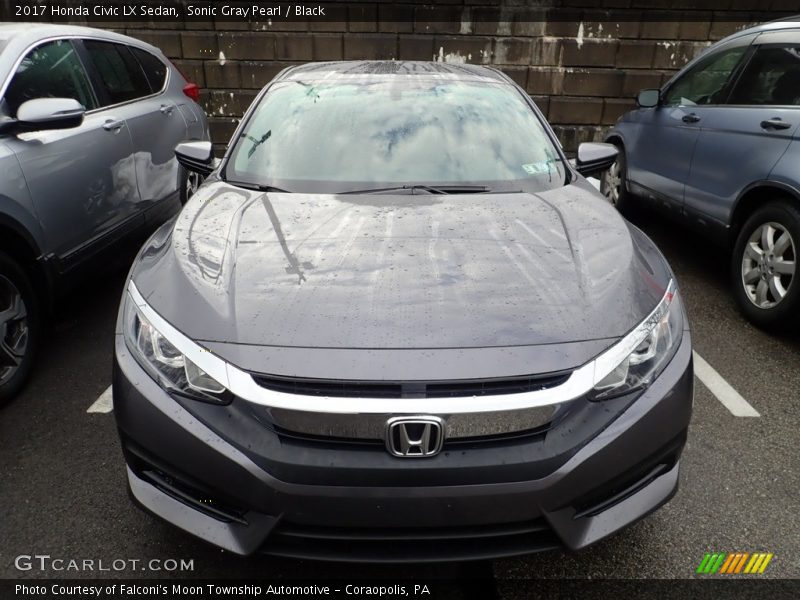 Sonic Gray Pearl / Black 2017 Honda Civic LX Sedan