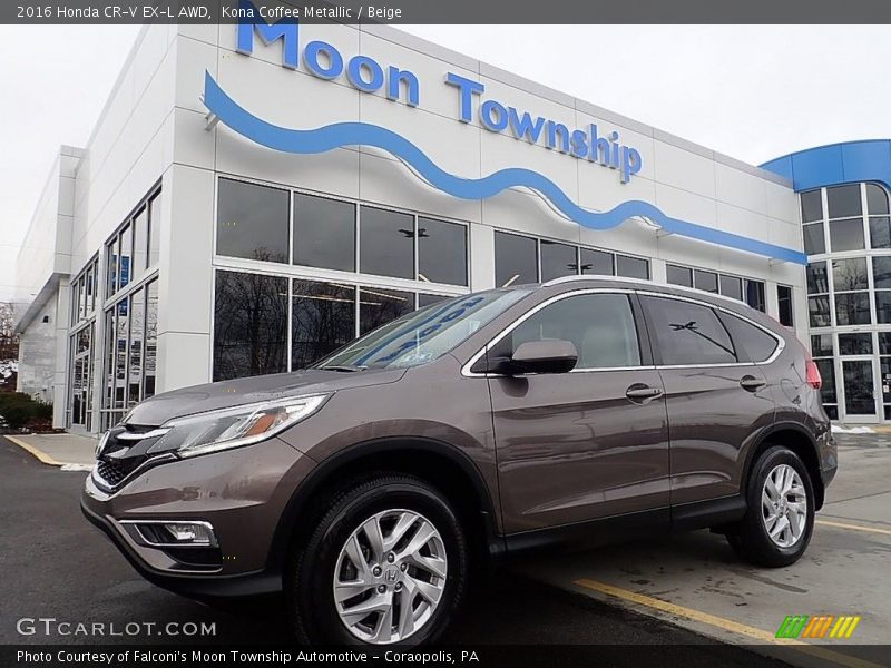 Kona Coffee Metallic / Beige 2016 Honda CR-V EX-L AWD