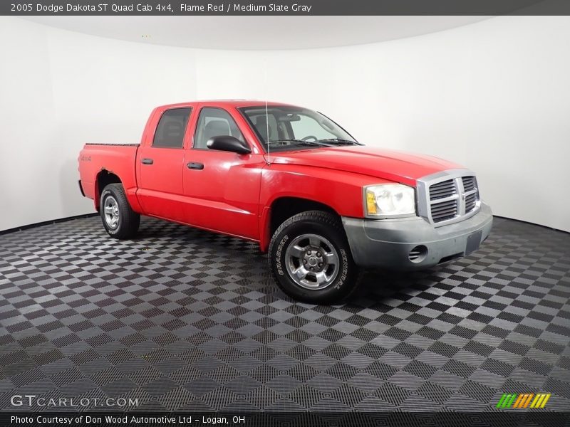 Flame Red / Medium Slate Gray 2005 Dodge Dakota ST Quad Cab 4x4