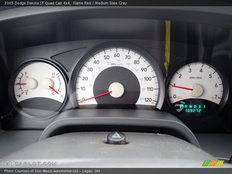 Flame Red / Medium Slate Gray 2005 Dodge Dakota ST Quad Cab 4x4