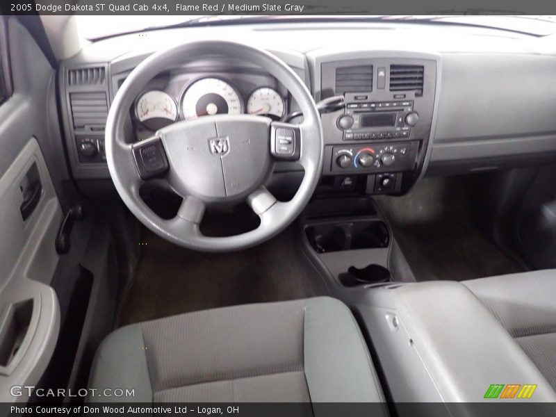 Flame Red / Medium Slate Gray 2005 Dodge Dakota ST Quad Cab 4x4