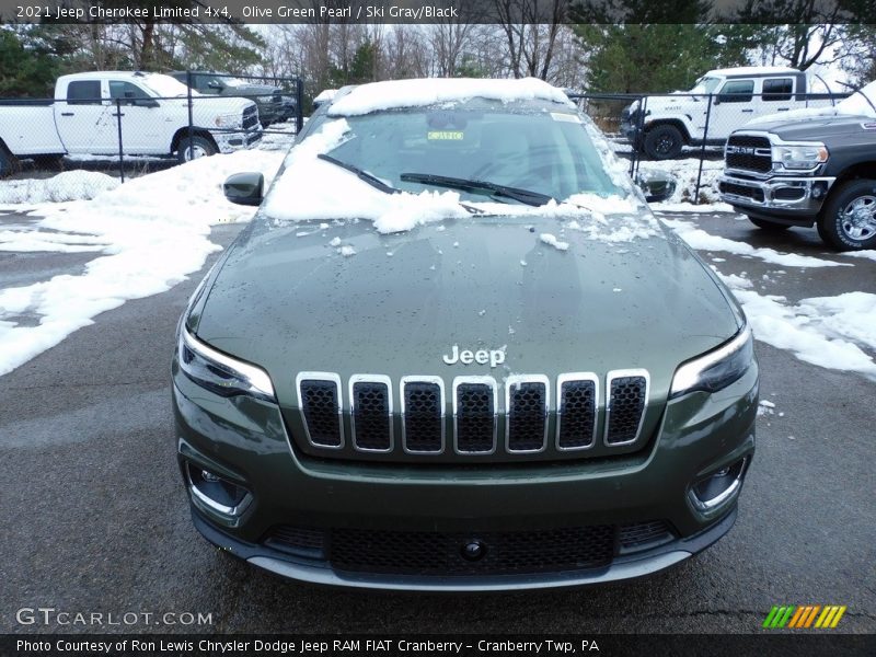 Olive Green Pearl / Ski Gray/Black 2021 Jeep Cherokee Limited 4x4