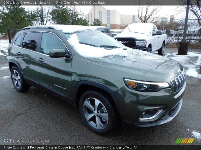 Olive Green Pearl / Ski Gray/Black 2021 Jeep Cherokee Limited 4x4
