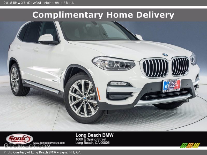 Alpine White / Black 2018 BMW X3 xDrive30i
