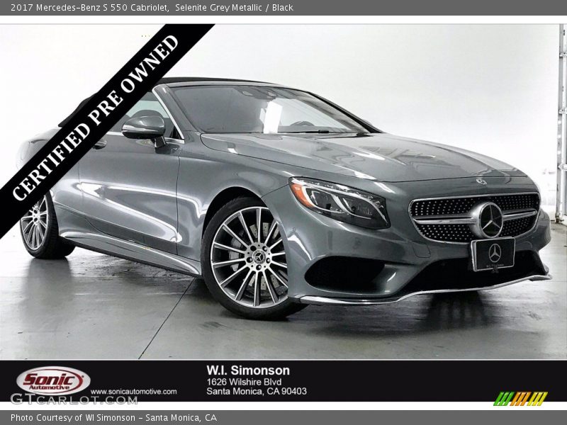 Selenite Grey Metallic / Black 2017 Mercedes-Benz S 550 Cabriolet