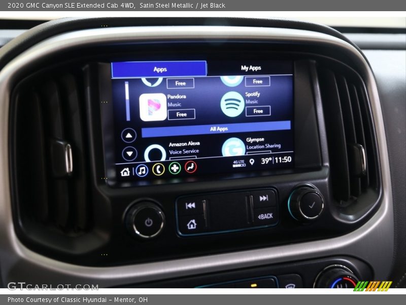 Satin Steel Metallic / Jet Black 2020 GMC Canyon SLE Extended Cab 4WD