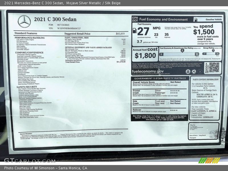 Mojave Silver Metallic / Silk Beige 2021 Mercedes-Benz C 300 Sedan