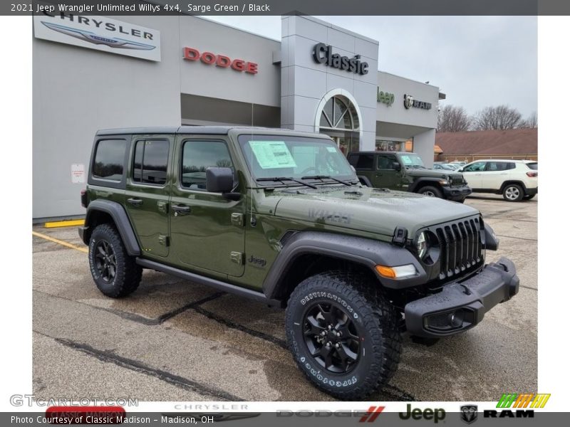 Sarge Green / Black 2021 Jeep Wrangler Unlimited Willys 4x4