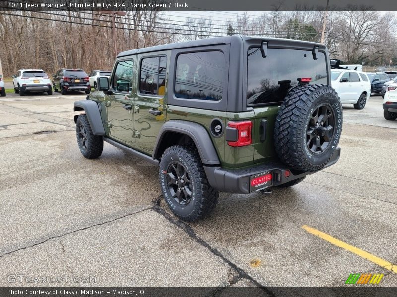 Sarge Green / Black 2021 Jeep Wrangler Unlimited Willys 4x4