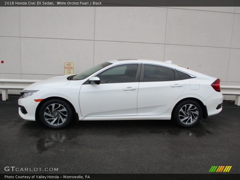 White Orchid Pearl / Black 2018 Honda Civic EX Sedan