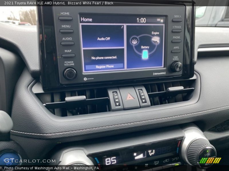Blizzard White Pearl / Black 2021 Toyota RAV4 XLE AWD Hybrid