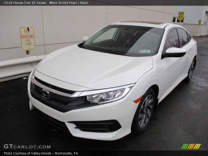 White Orchid Pearl / Black 2018 Honda Civic EX Sedan