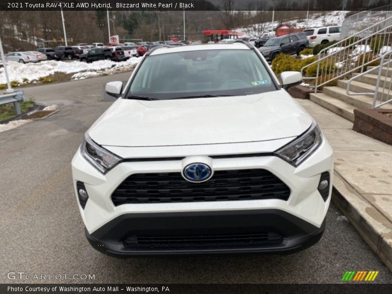Blizzard White Pearl / Black 2021 Toyota RAV4 XLE AWD Hybrid