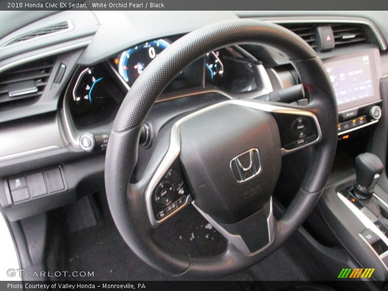 White Orchid Pearl / Black 2018 Honda Civic EX Sedan