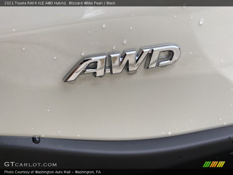 Blizzard White Pearl / Black 2021 Toyota RAV4 XLE AWD Hybrid