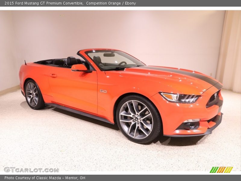 Competition Orange / Ebony 2015 Ford Mustang GT Premium Convertible