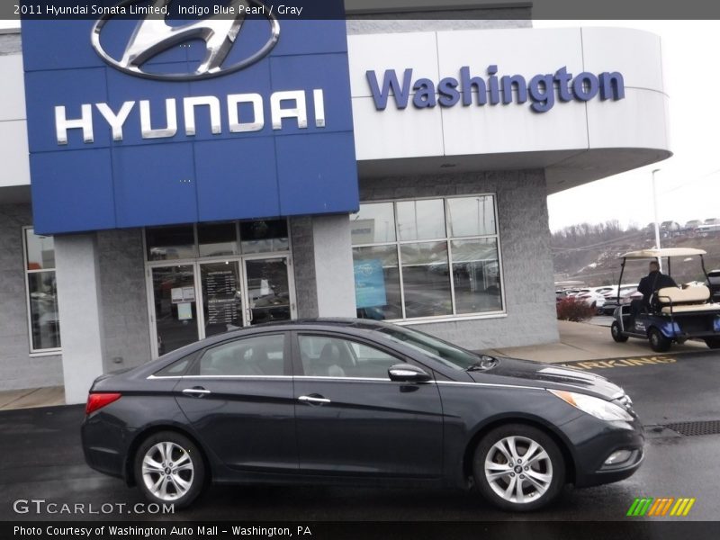 Indigo Blue Pearl / Gray 2011 Hyundai Sonata Limited