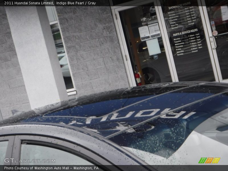 Indigo Blue Pearl / Gray 2011 Hyundai Sonata Limited