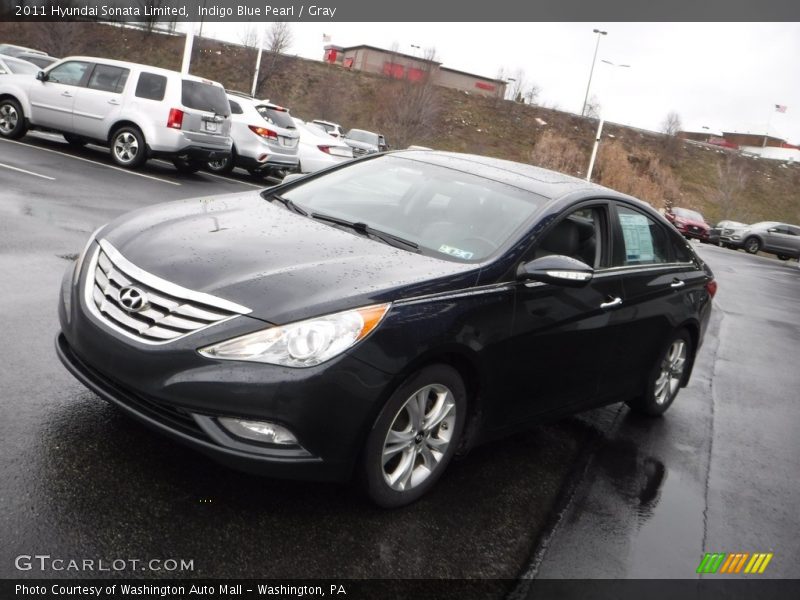 Indigo Blue Pearl / Gray 2011 Hyundai Sonata Limited
