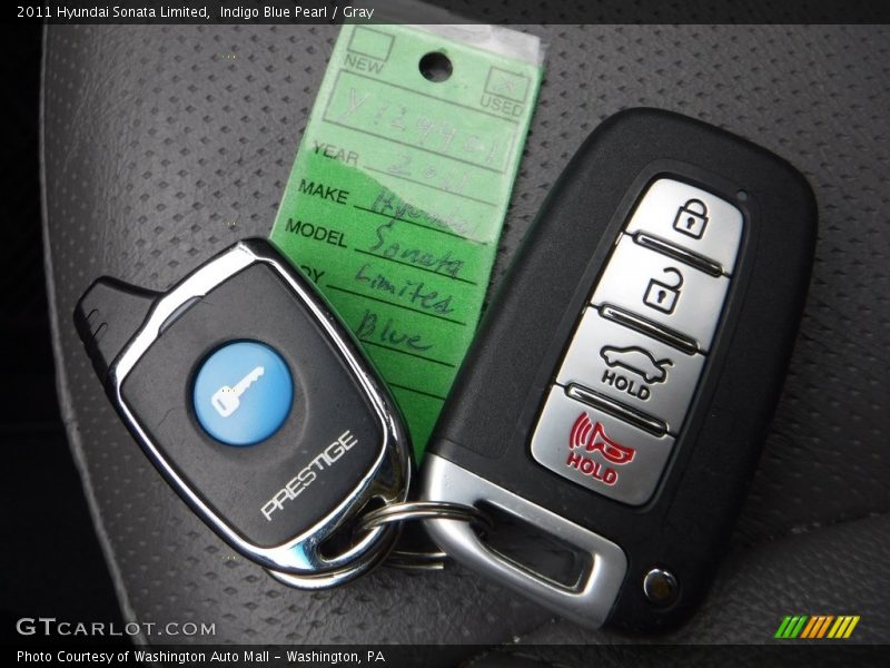 Indigo Blue Pearl / Gray 2011 Hyundai Sonata Limited