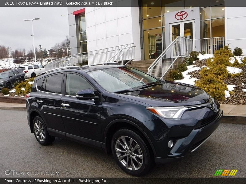 Galactic Aqua Mica / Black 2018 Toyota RAV4 Limited AWD