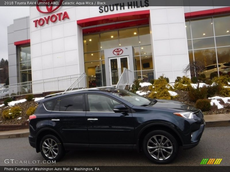 Galactic Aqua Mica / Black 2018 Toyota RAV4 Limited AWD