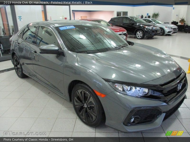 Polished Metal Metallic / Black 2019 Honda Civic EX Hatchback
