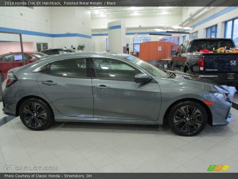 Polished Metal Metallic / Black 2019 Honda Civic EX Hatchback