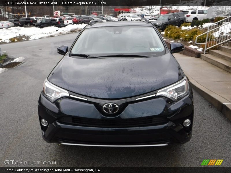 Galactic Aqua Mica / Black 2018 Toyota RAV4 Limited AWD