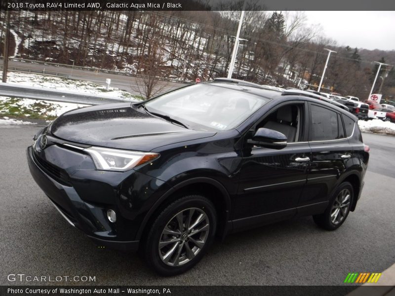 Galactic Aqua Mica / Black 2018 Toyota RAV4 Limited AWD