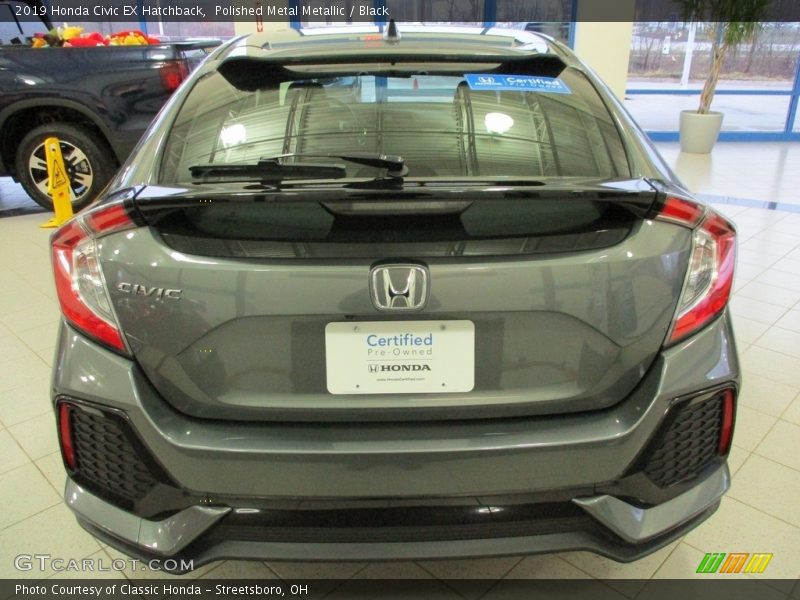 Polished Metal Metallic / Black 2019 Honda Civic EX Hatchback