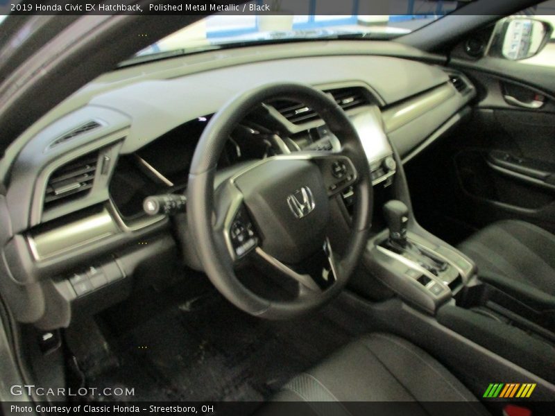 Polished Metal Metallic / Black 2019 Honda Civic EX Hatchback