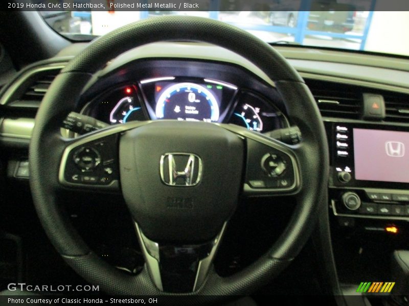 Polished Metal Metallic / Black 2019 Honda Civic EX Hatchback