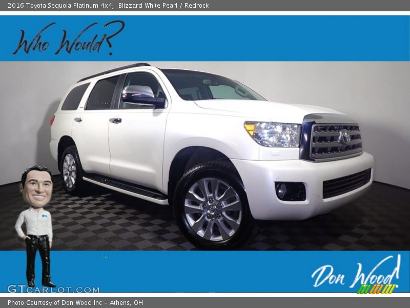 Blizzard White Pearl / Redrock 2016 Toyota Sequoia Platinum 4x4