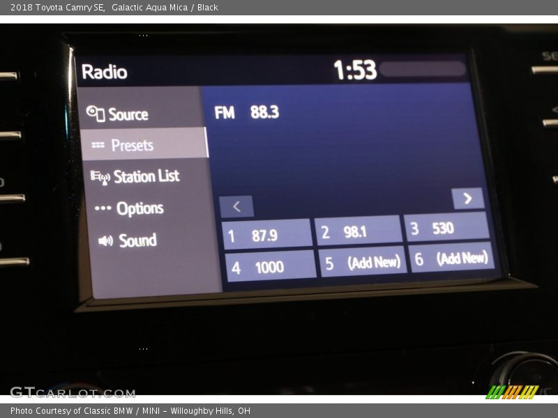 Galactic Aqua Mica / Black 2018 Toyota Camry SE