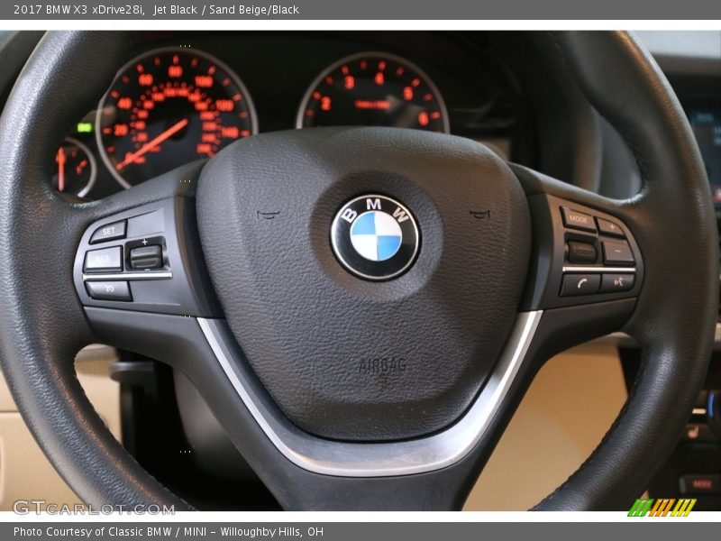 Jet Black / Sand Beige/Black 2017 BMW X3 xDrive28i