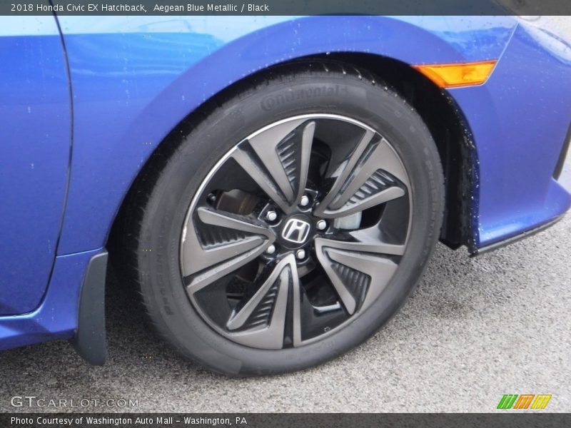 Aegean Blue Metallic / Black 2018 Honda Civic EX Hatchback