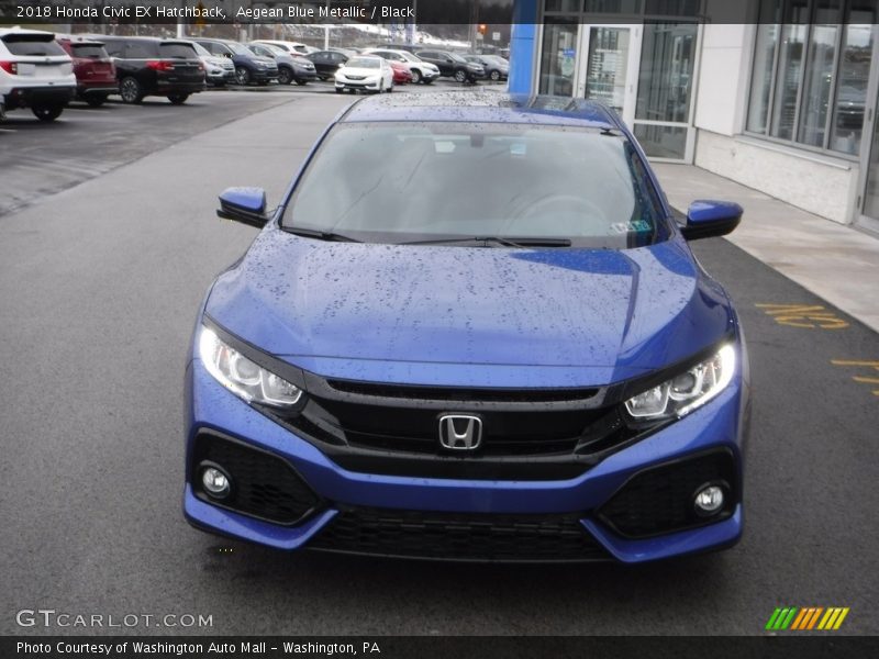 Aegean Blue Metallic / Black 2018 Honda Civic EX Hatchback